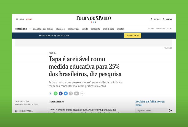 Tapa é medida aceitável para 25% dos brasileiros, diz pesquisa