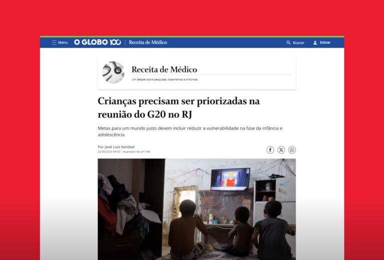 Crianças precisam ser priorizadas na reunião do G20 no RJ