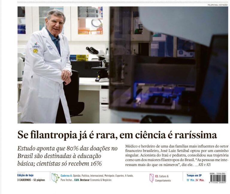 Fundação é destaque em reportagem sobre filantropia para a ciência